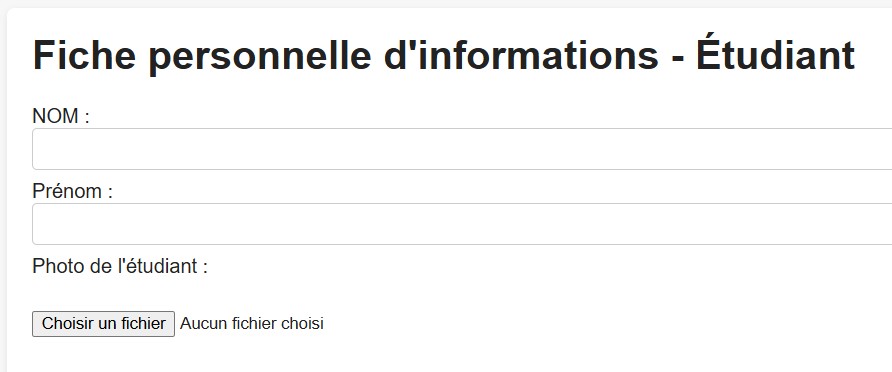 Fiche personnelle
